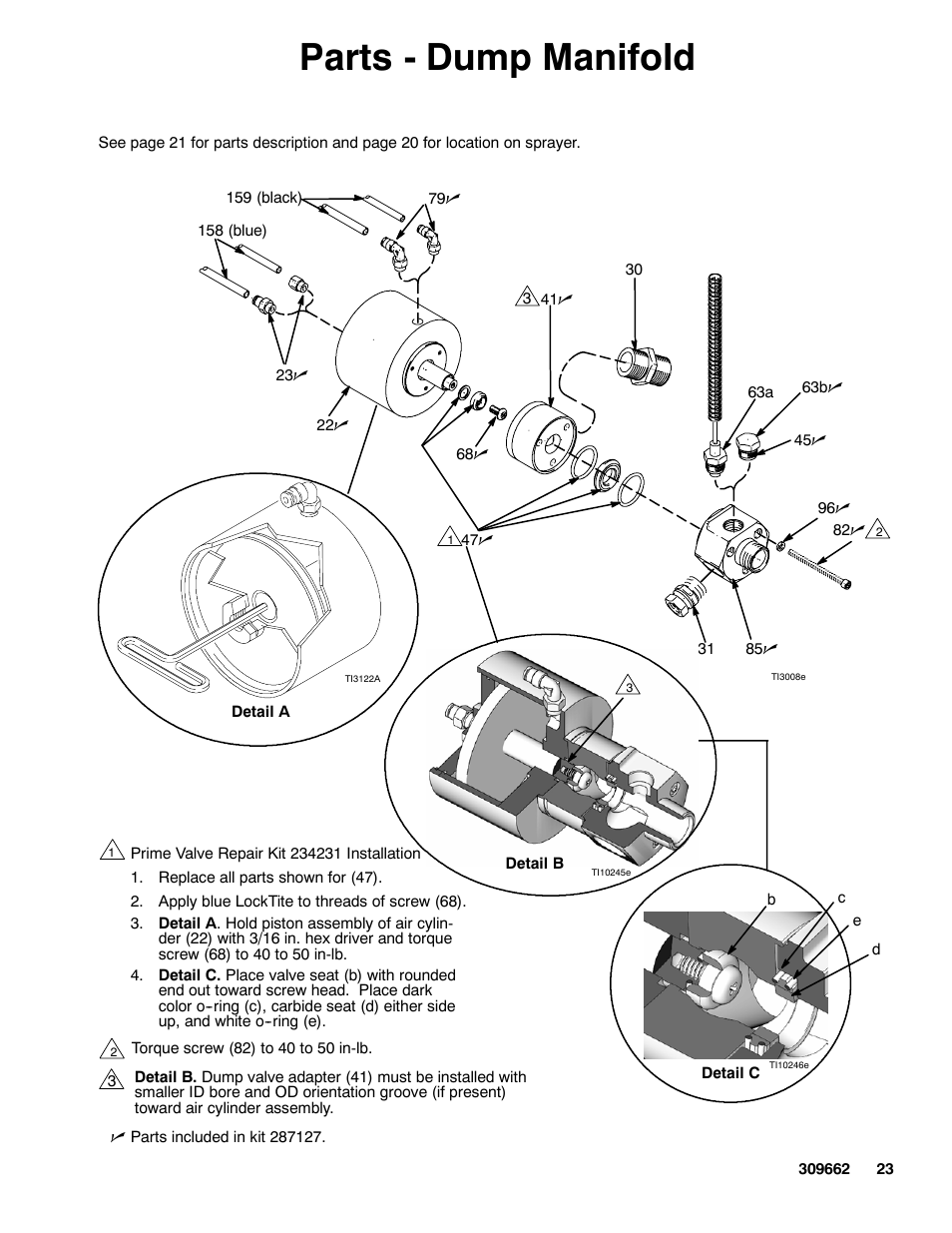 Parts - dump manifold | Graco TEXSPRAY 1030 User Manual | Page 23 / 28