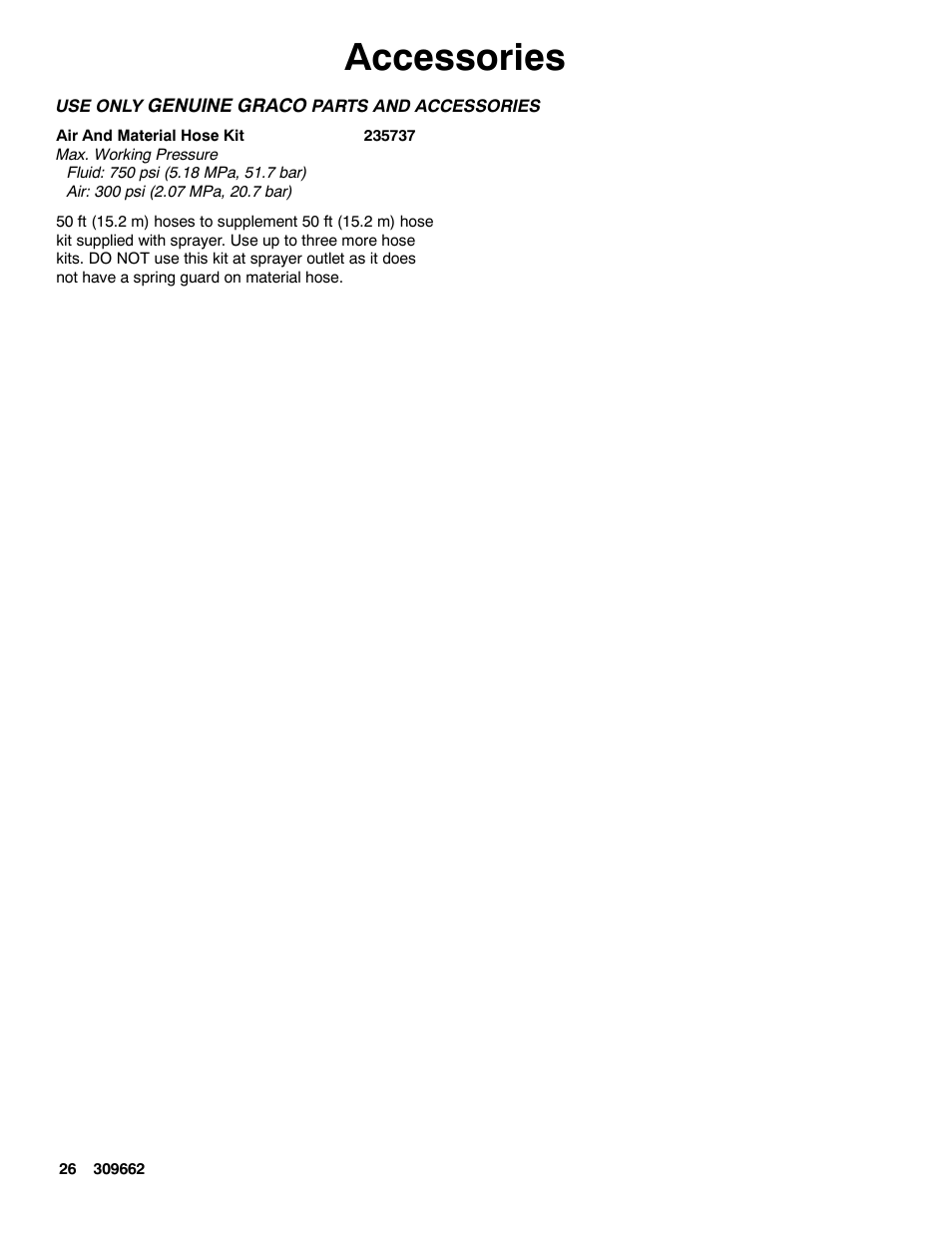 Accessories | Graco TEXSPRAY 1030 User Manual | Page 26 / 28