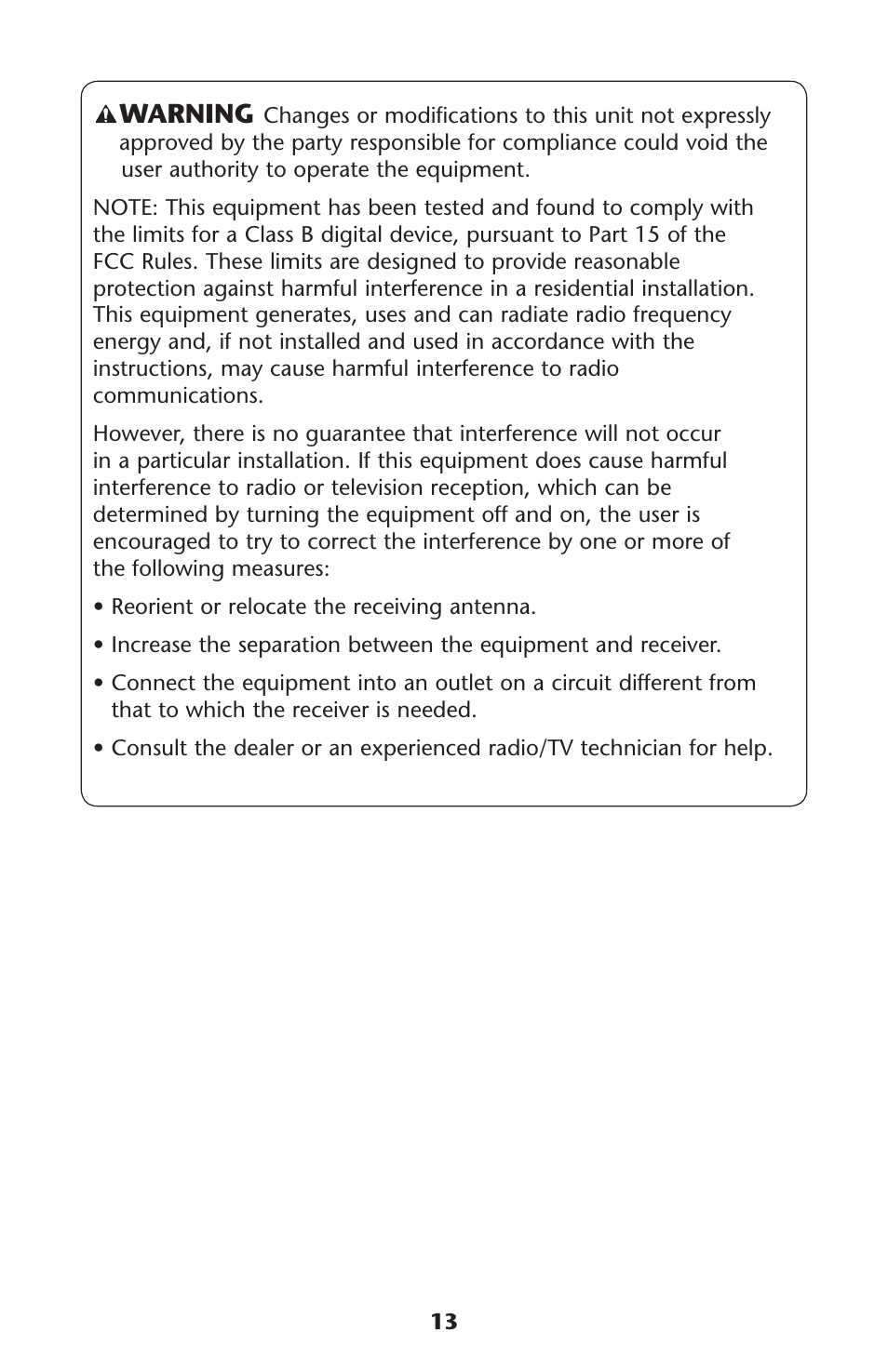Warning | Graco Jump N Jive PD109418A User Manual | Page 13 / 24