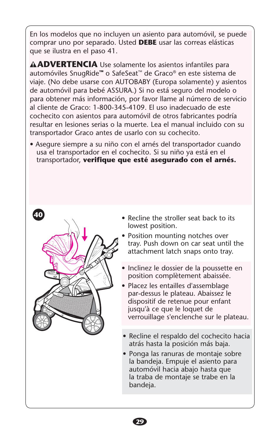 Advertencia | Graco 1755755 User Manual | Page 29 / 132