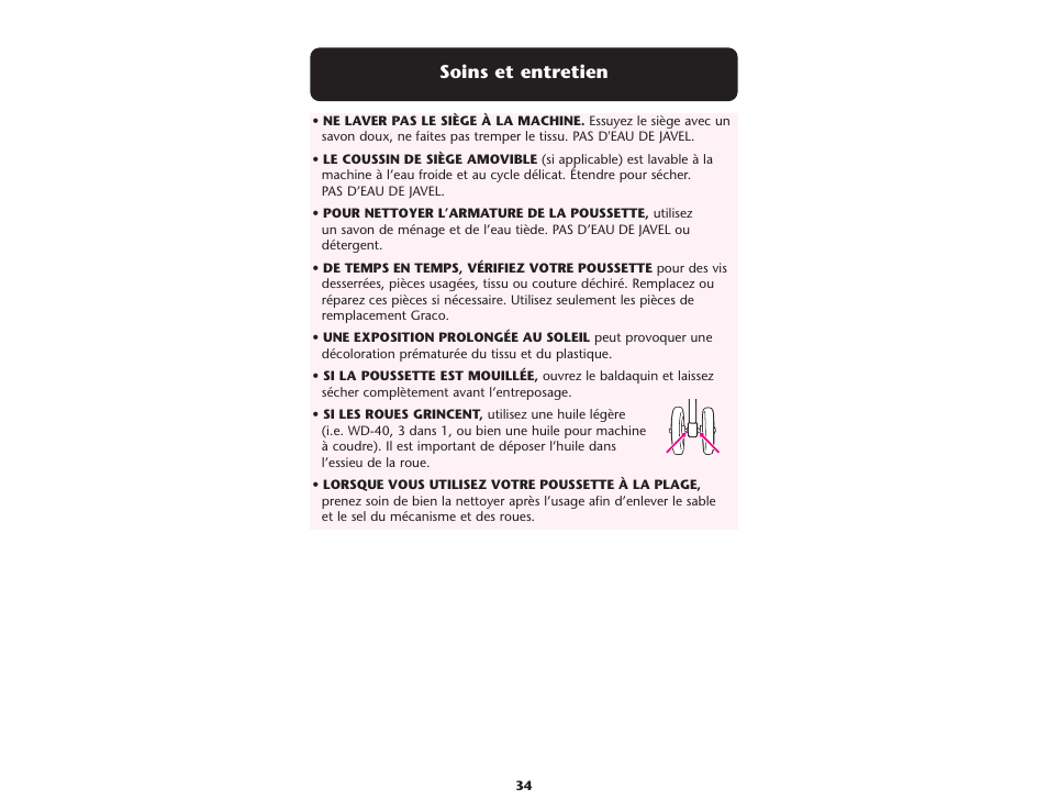 Soins et entretien | Graco ISPA109AC 08/05 User Manual | Page 21 / 36