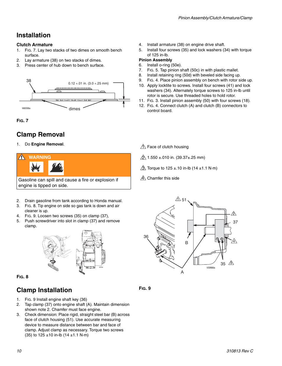Installation, Clamp removal, Clamp installation | Graco 3400 User Manual | Page 10 / 26