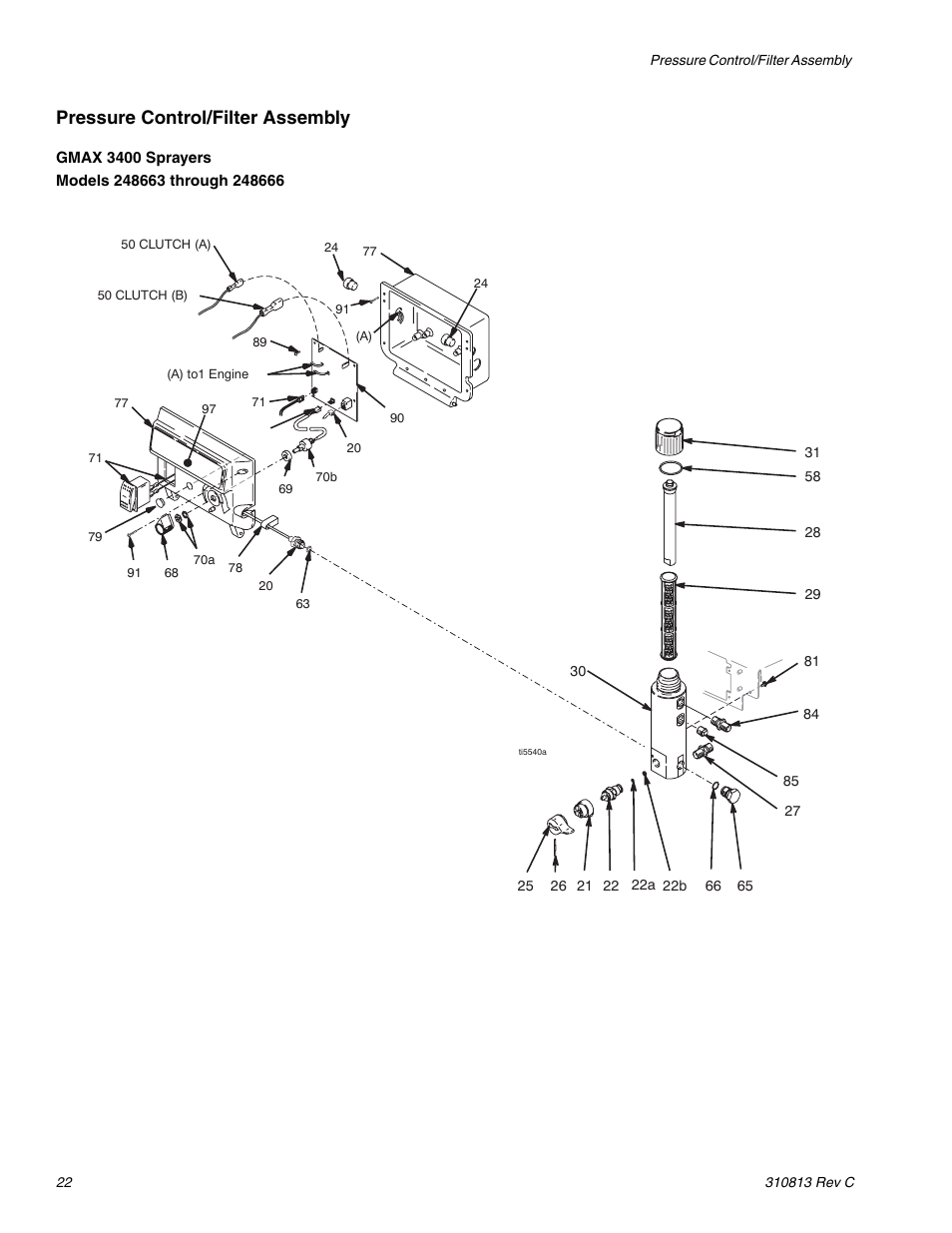 Pressure control/filter assembly | Graco 3400 User Manual | Page 22 / 26