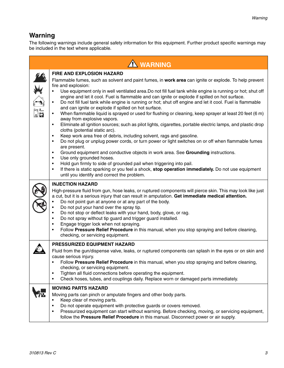 Warning | Graco 3400 User Manual | Page 3 / 26