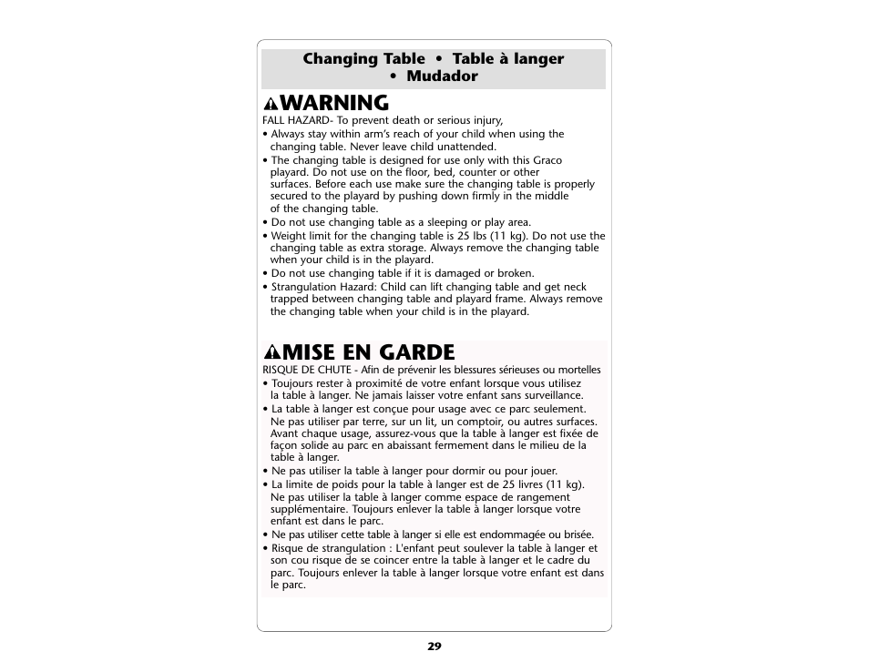 Warning, Mise en garde | Graco ISPP045AB User Manual | Page 29 / 44