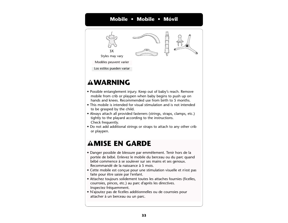 Warning, Mise en garde | Graco ISPP045AB User Manual | Page 33 / 44