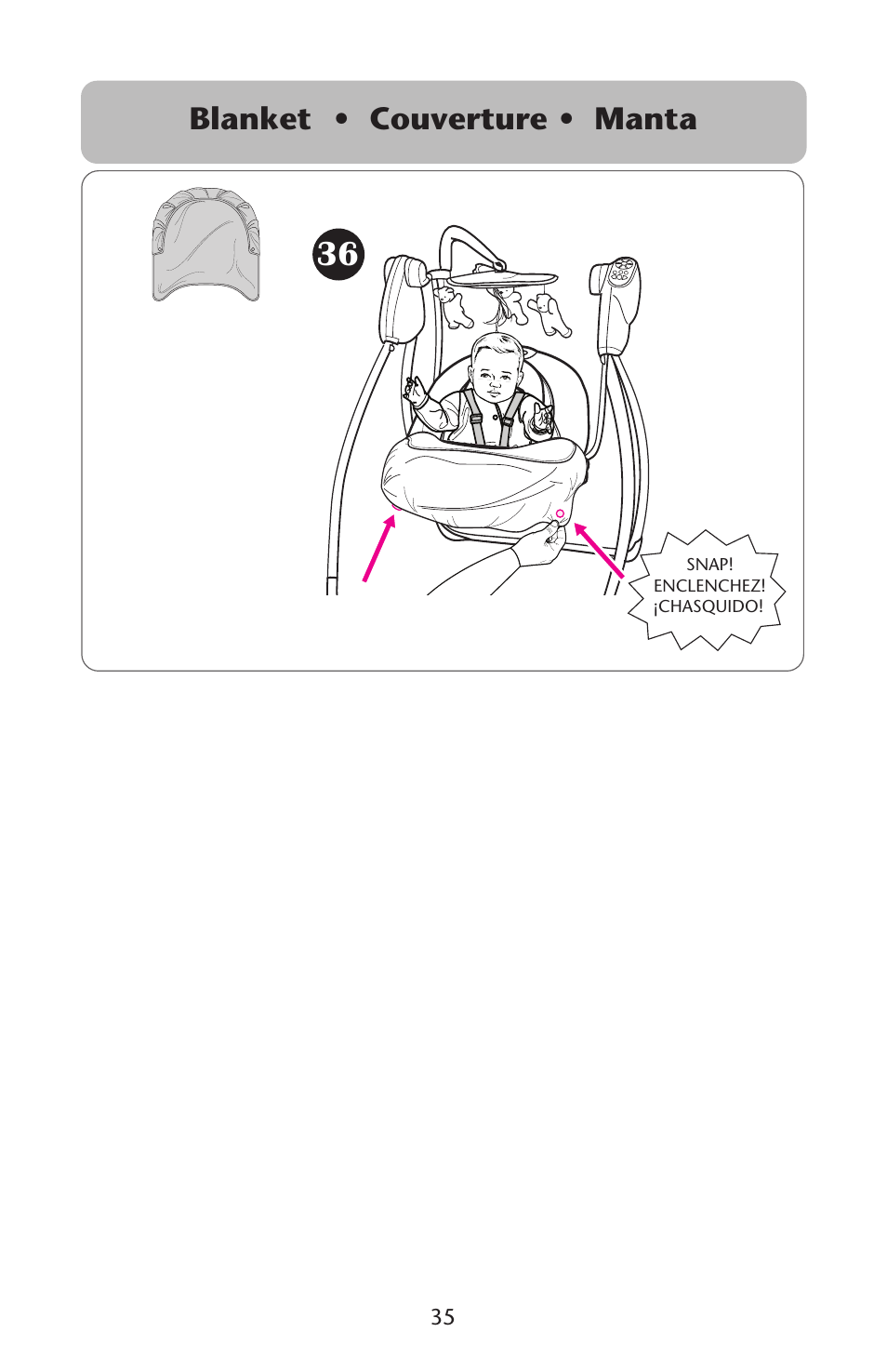 Blanket • couverture • manta | Graco 1D02JON User Manual | Page 35 / 48