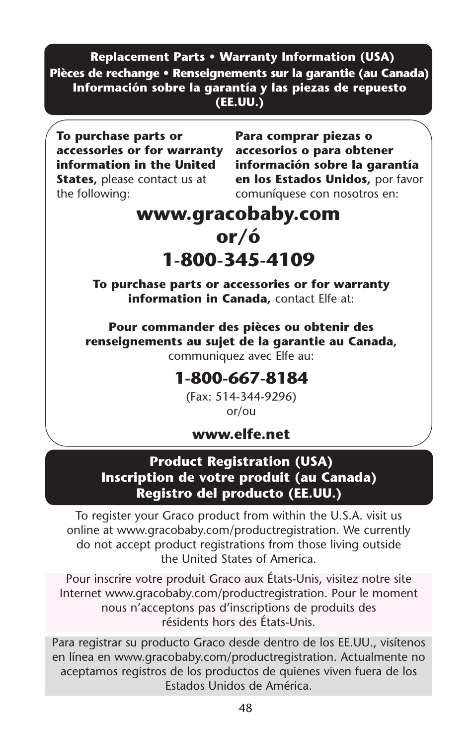Graco 1D02JON User Manual | Page 48 / 48