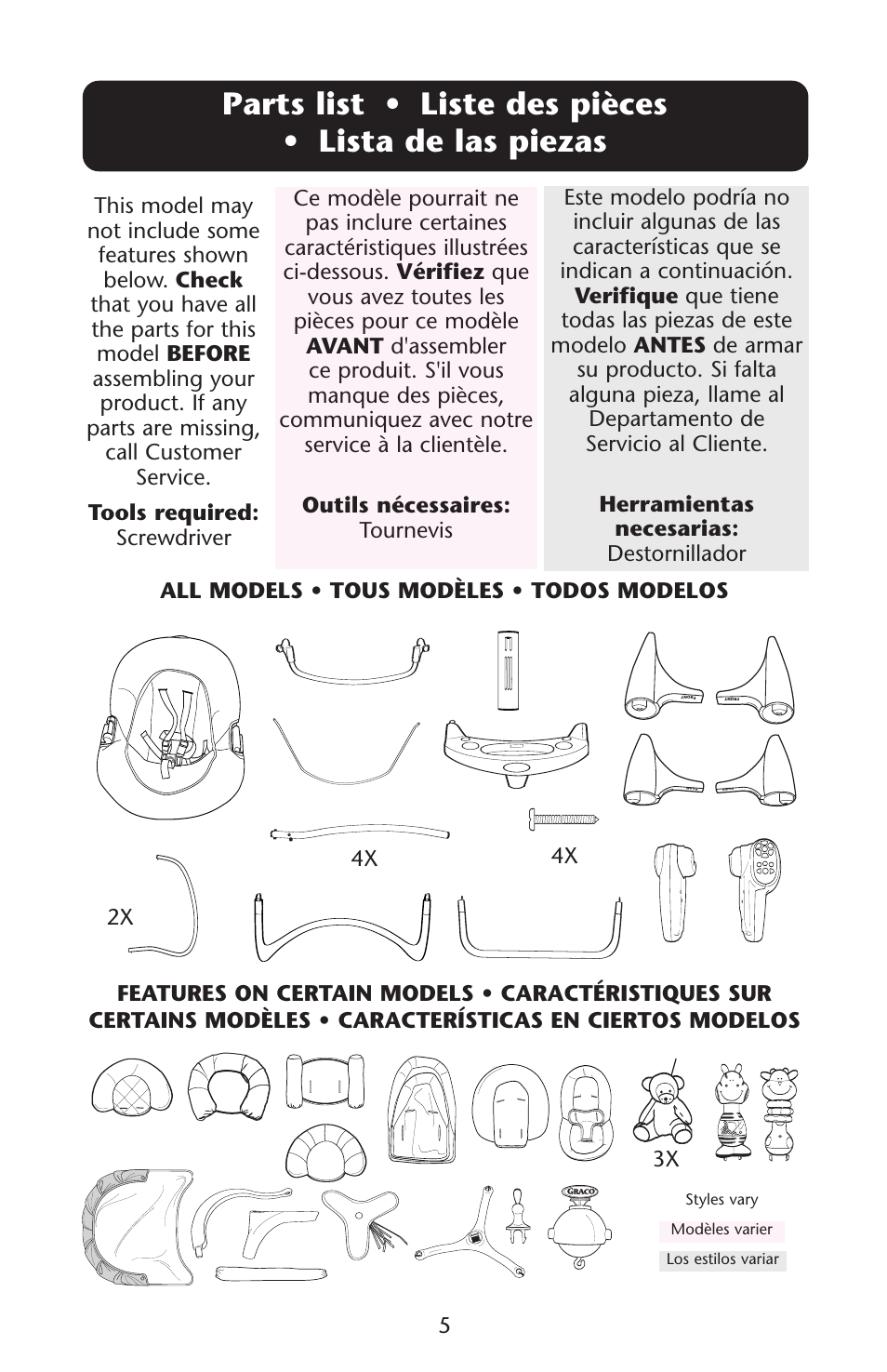 Graco 1D02JON User Manual | Page 5 / 48