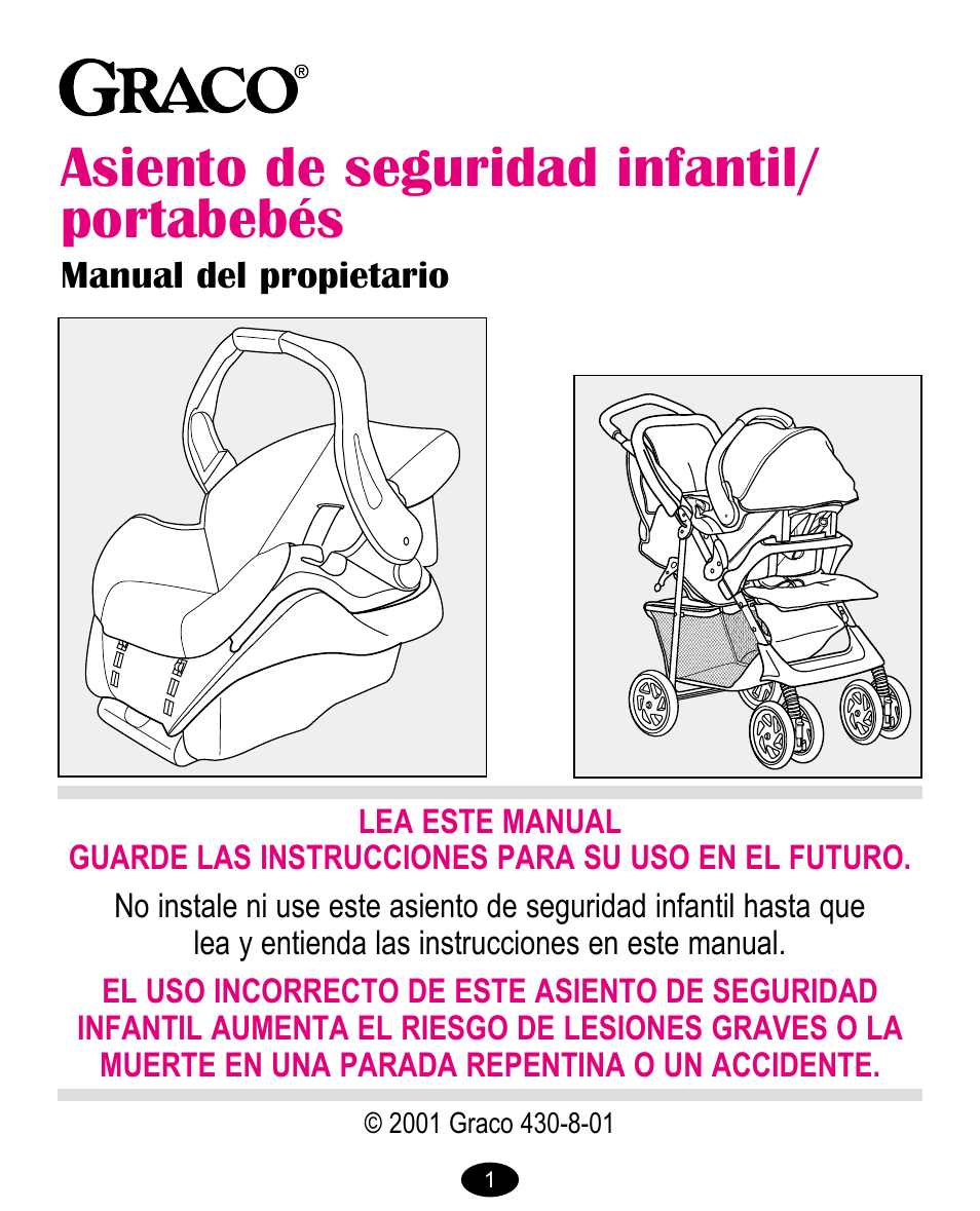 Asiento de seguridad infantil/ portabebés | Graco Model Type 7431 User Manual | Page 60 / 100