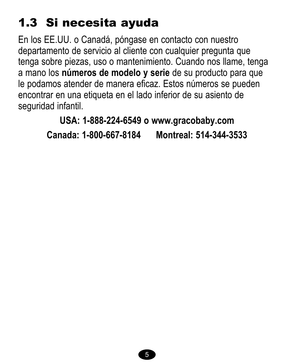 3 si necesita ayuda | Graco Model Type 7431 User Manual | Page 64 / 100