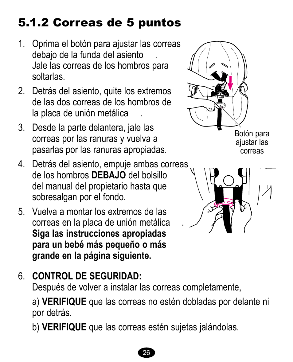2 correas de 5 puntos | Graco Model Type 7431 User Manual | Page 85 / 100