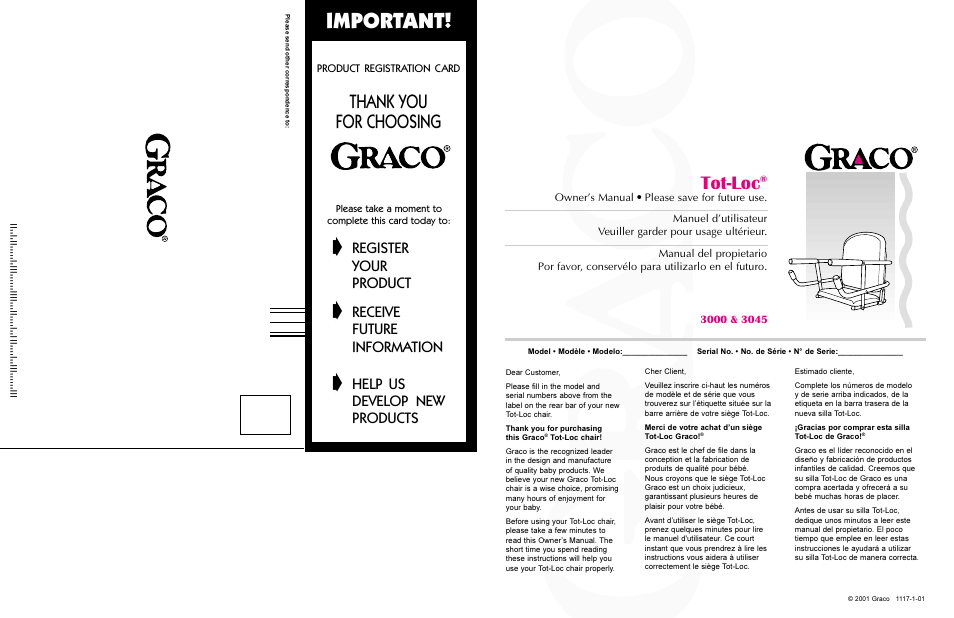 Graco 3000 User Manual | 8 pages
