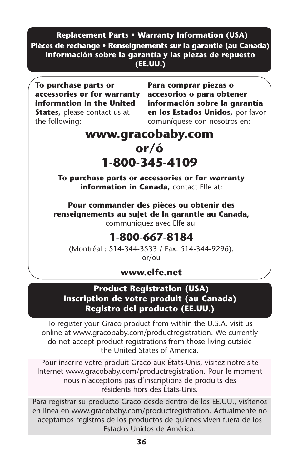 Graco Graco User Manual | Page 36 / 36