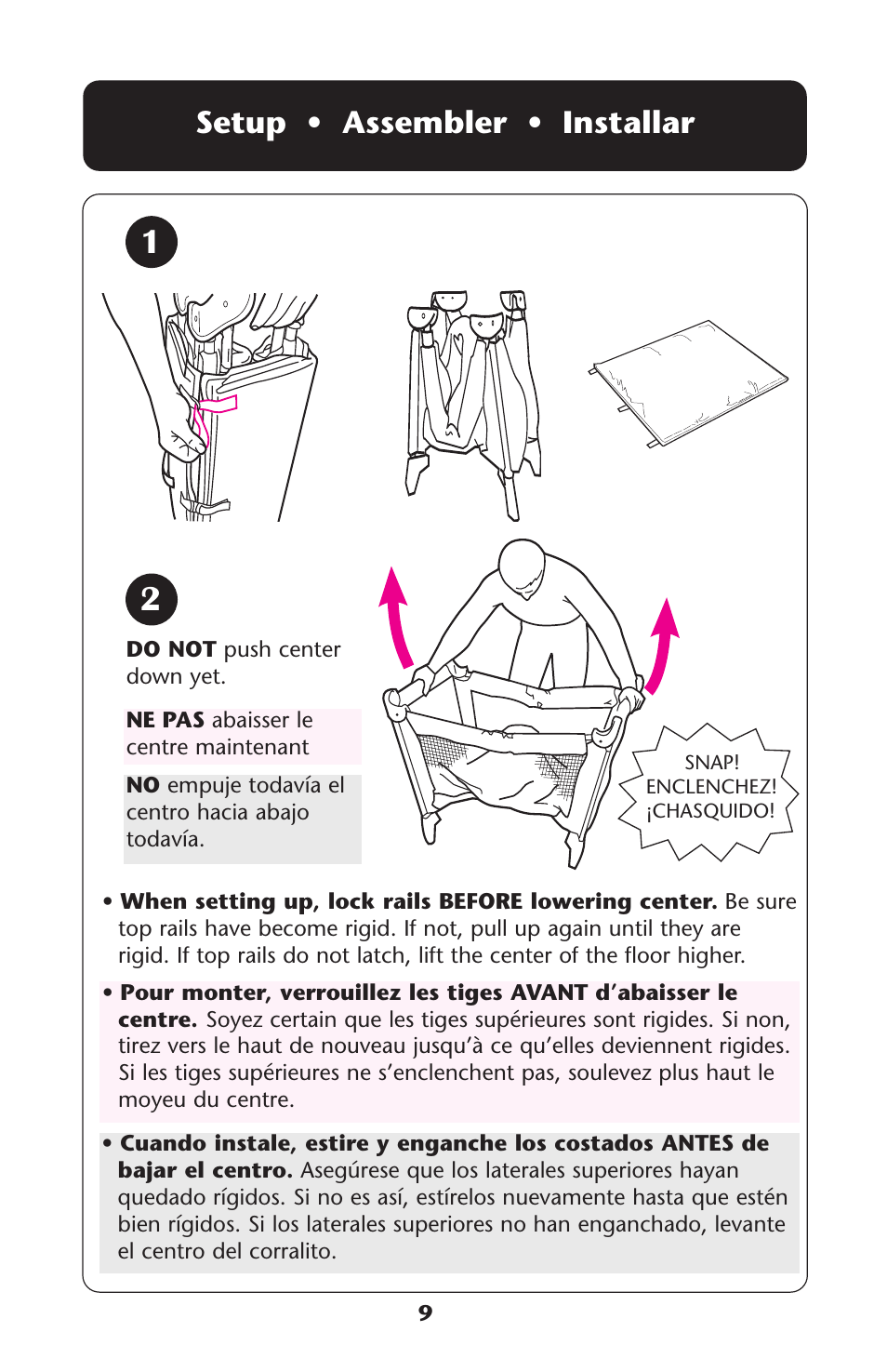 Setup • assembler • installar | Graco Graco User Manual | Page 9 / 36