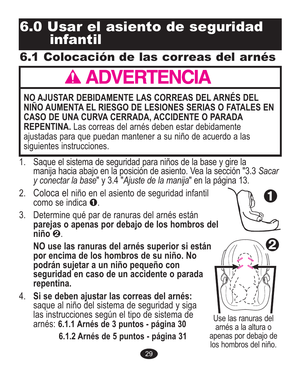 0 usar el asiento de seguridad infantil, 1 colocación de las correas del arnés | Graco Spree ISPC089BB User Manual | Page 109 / 128