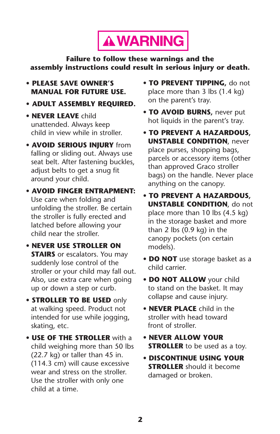 Graco Spree ISPC089BB User Manual | Page 2 / 128