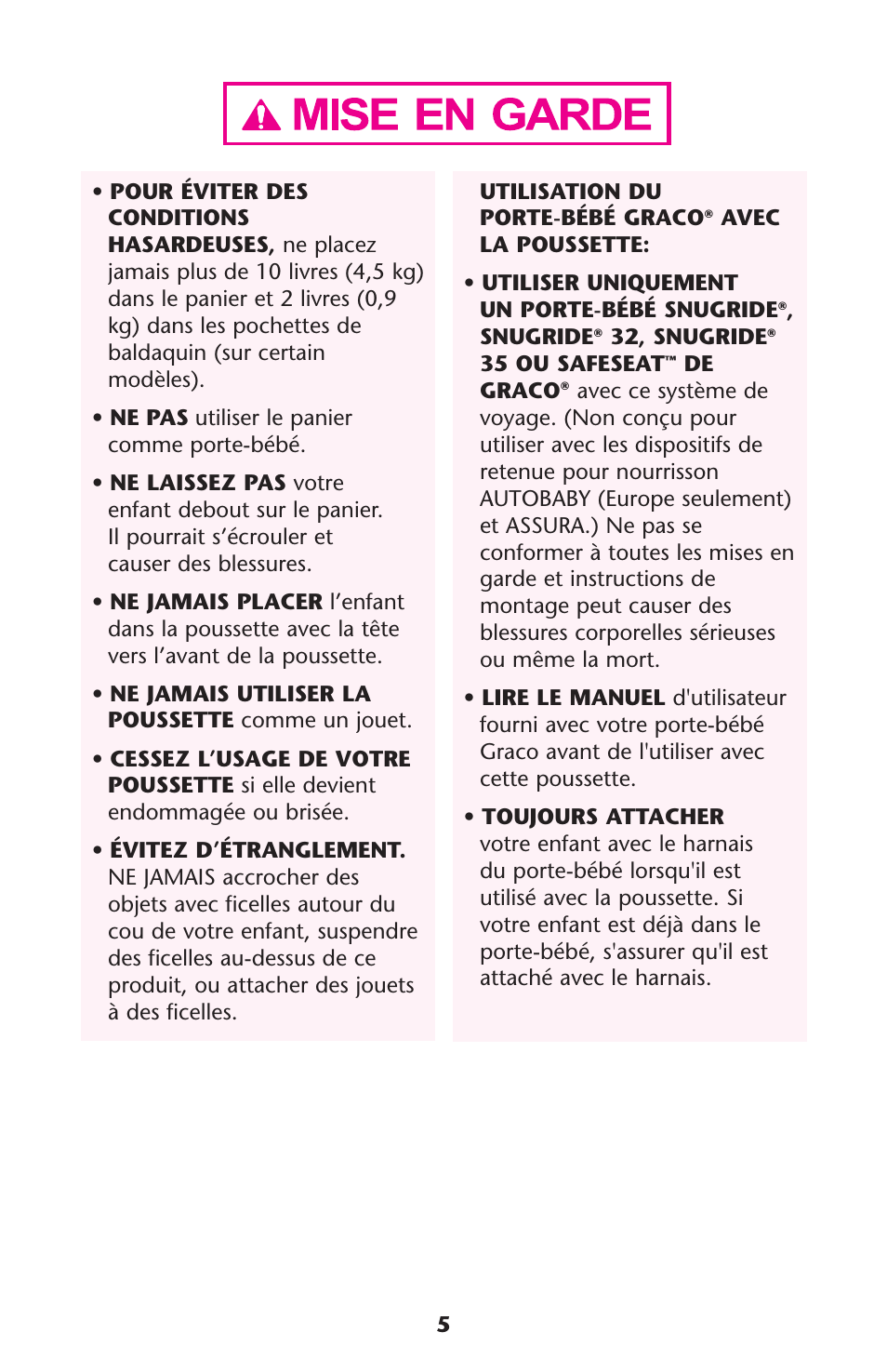 Graco Spree ISPC089BB User Manual | Page 5 / 128