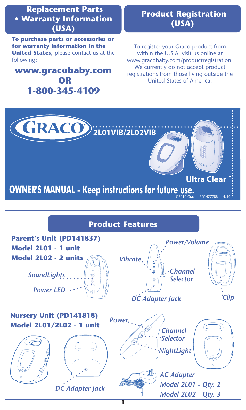 Graco 2L02VIB User Manual | 12 pages