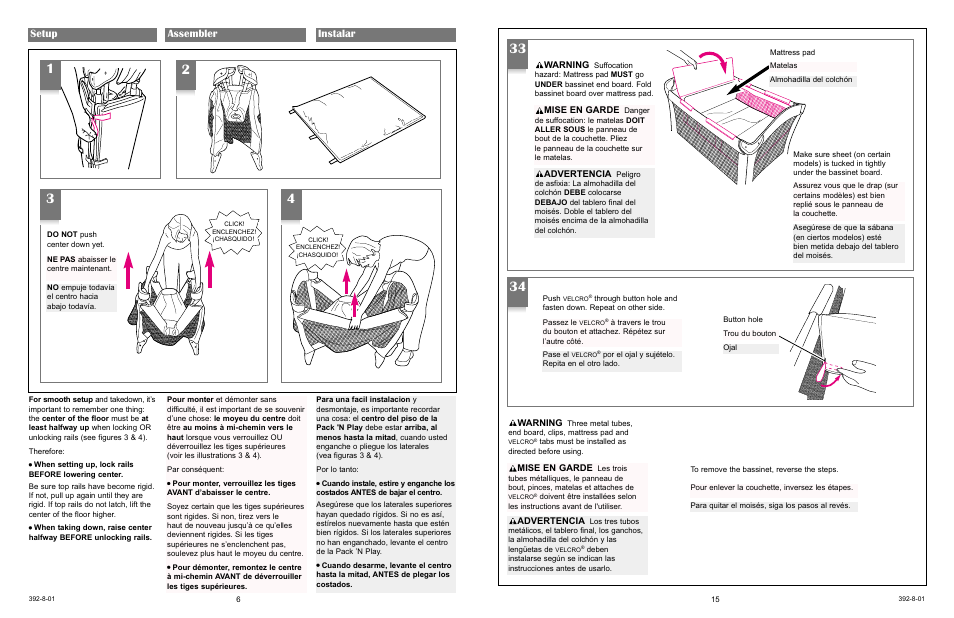 Setup assembler instalar | Graco 9500 User Manual | Page 15 / 19
