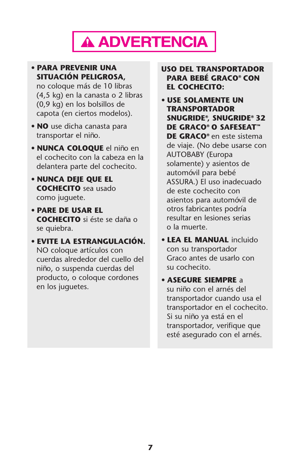 Graco ISPA338AA User Manual | Page 7 / 32