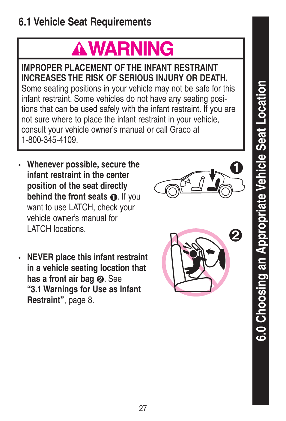 Awarning | Graco SnugRide 1778253 User Manual | Page 27 / 96