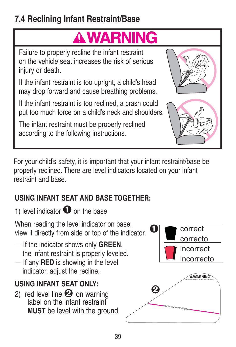 Awarning | Graco SnugRide 1778253 User Manual | Page 39 / 96