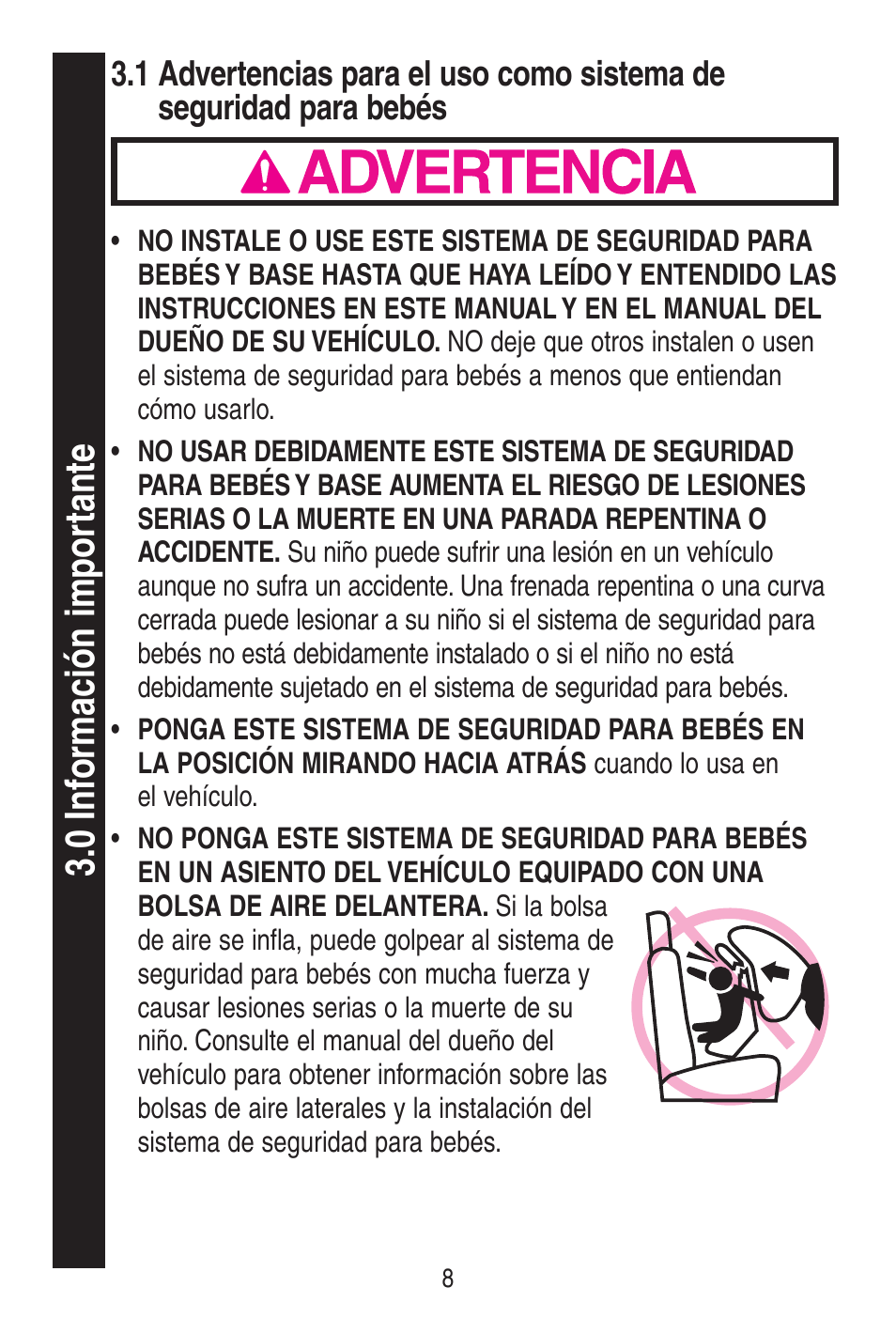 A advertencia | Graco SnugRide 1778253 User Manual | Page 56 / 96