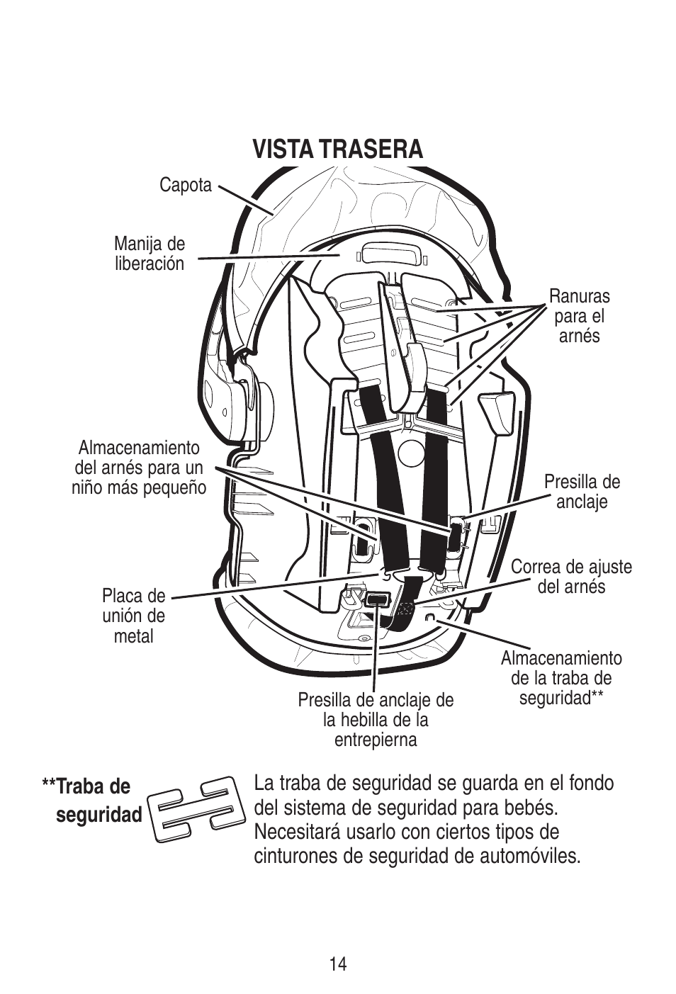 Vista trasera | Graco SnugRide 1778253 User Manual | Page 62 / 96
