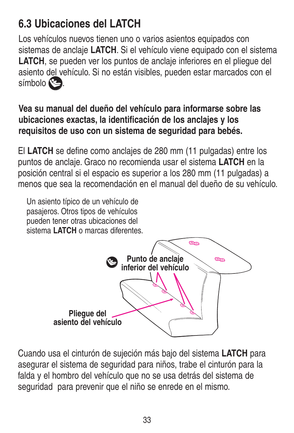 3 ubicaciones dei latch | Graco SnugRide 1778253 User Manual | Page 81 / 96