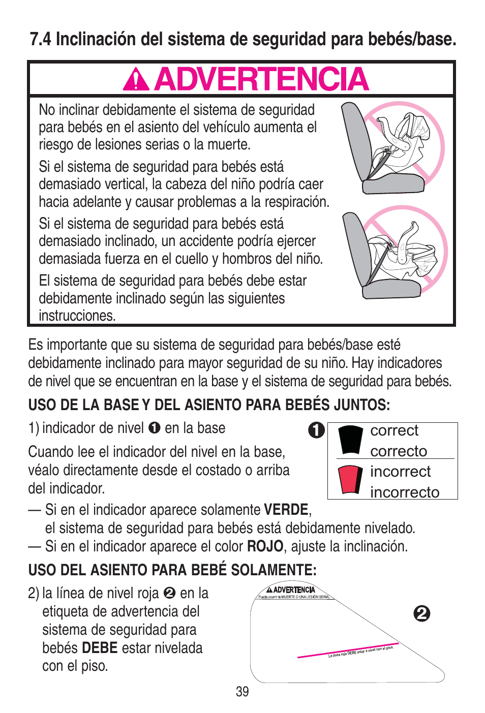 A advertencia | Graco SnugRide 1778253 User Manual | Page 87 / 96