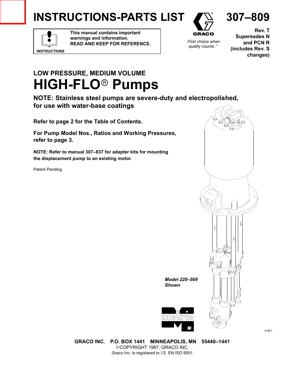 Graco HIGH-FLO 220-569 User Manual | 48 pages