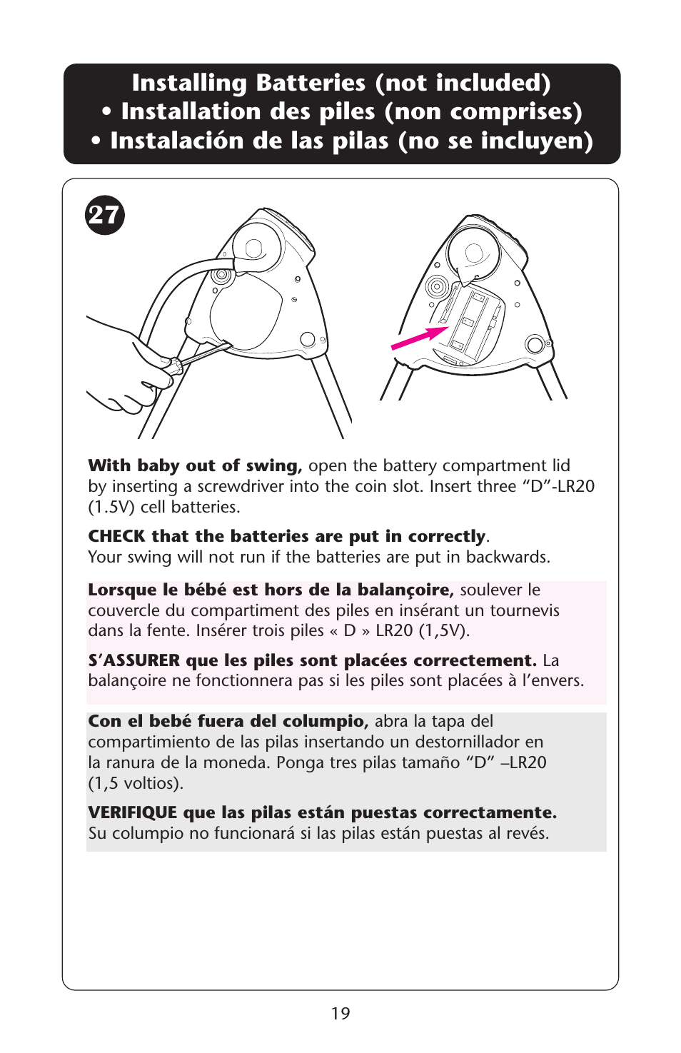 Graco Lovin' Hug Swing User Manual | Page 19 / 40