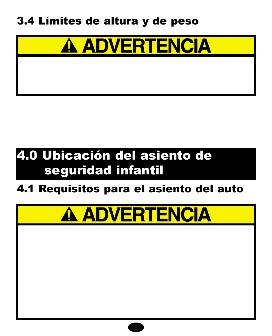 0 ubicación del asiento de seguridad infantil | Graco 7421 User Manual | Page 101 / 124