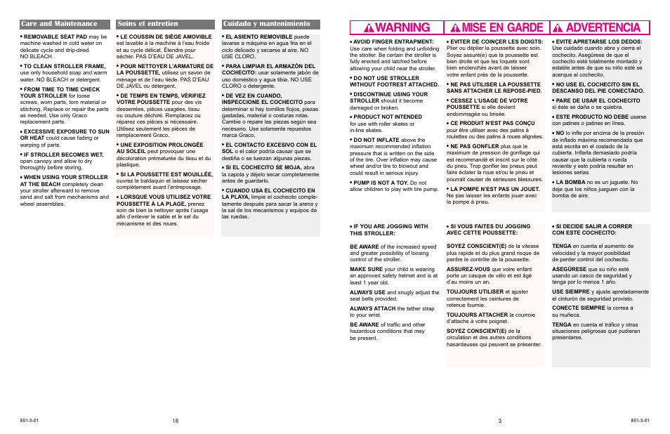 Warning advertencia mise en garde | Graco 7421 User Manual | Page 18 / 124