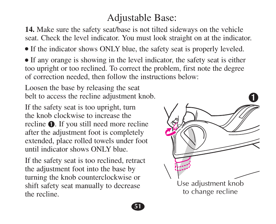Adjustable base | Graco 7421 User Manual | Page 70 / 124