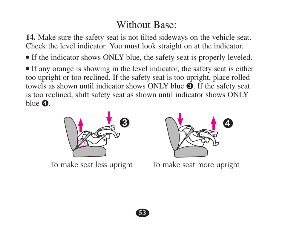 Without base | Graco 7421 User Manual | Page 72 / 124