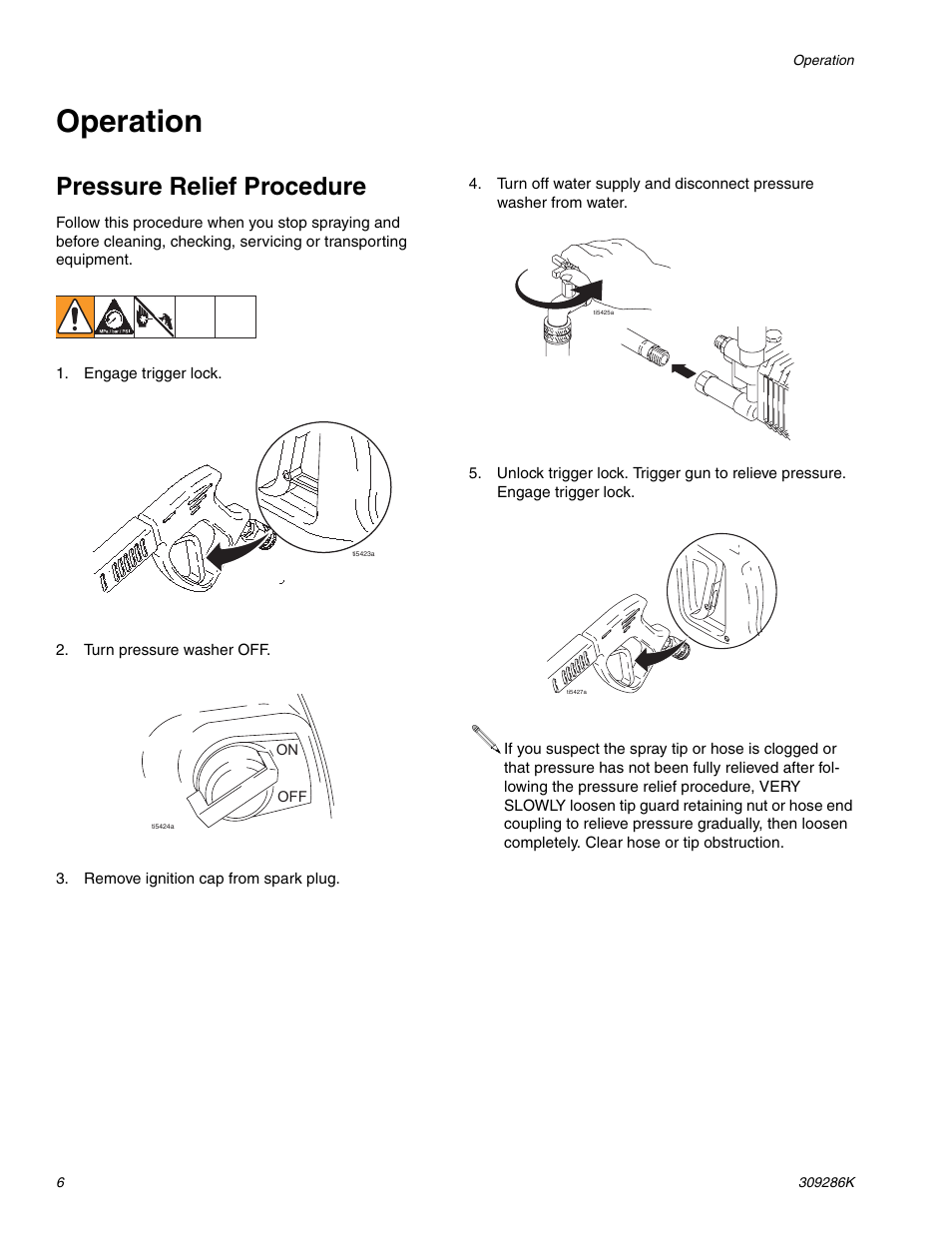 Operation, Pressure relief procedure | Graco 2730H User Manual | Page 6 / 24