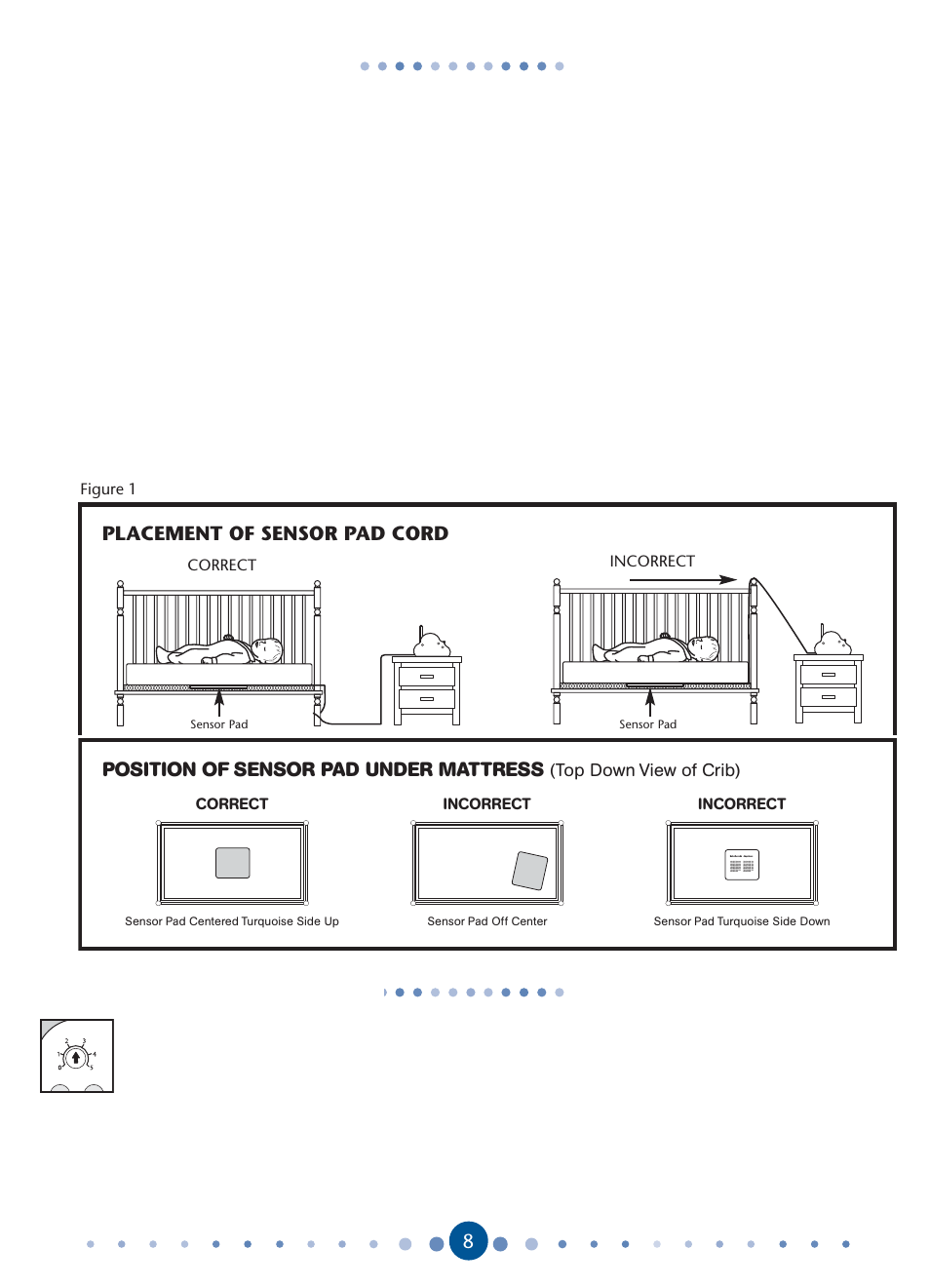 Setting up your monitor, Movement sensitivity control | Graco Angelcare AC2012P User Manual | Page 8 / 40