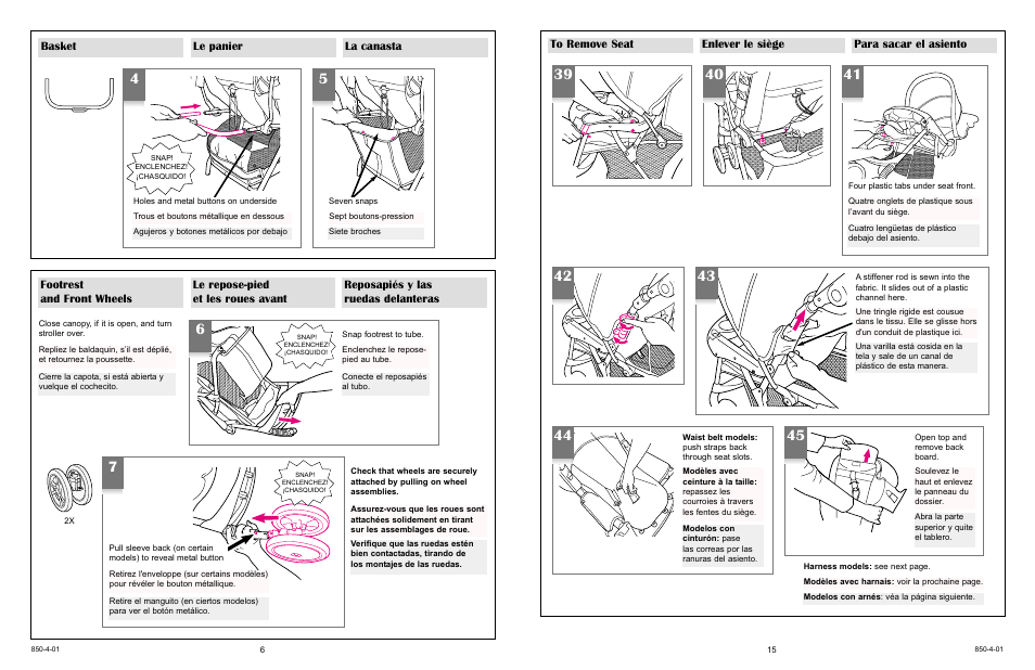 Basket le panier la canasta | Graco Stroller User Manual | Page 15 / 19