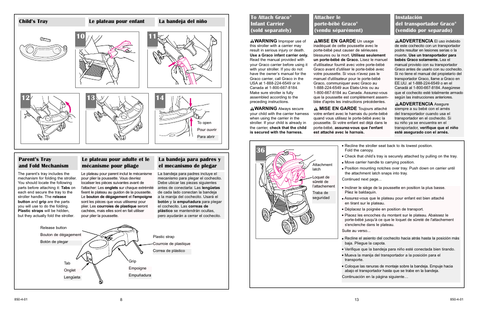 Vendido por separado) | Graco Stroller User Manual | Page 8 / 19