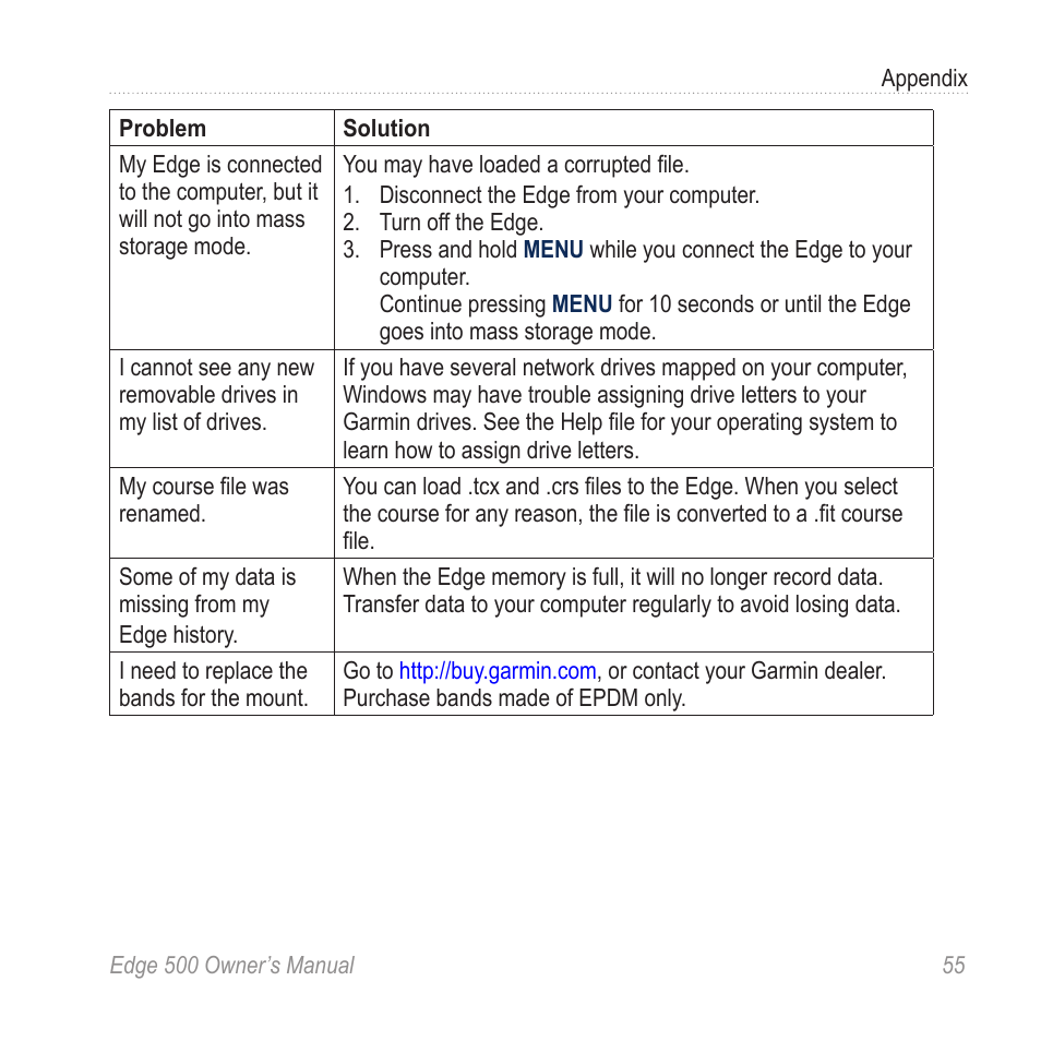 Garmin Edge 500 User Manual | Page 59 / 64