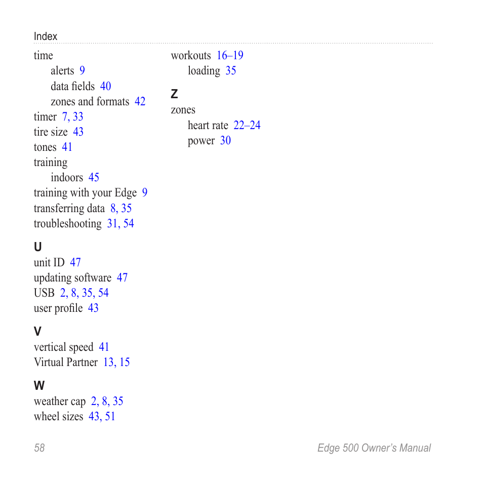 Garmin Edge 500 User Manual | Page 62 / 64