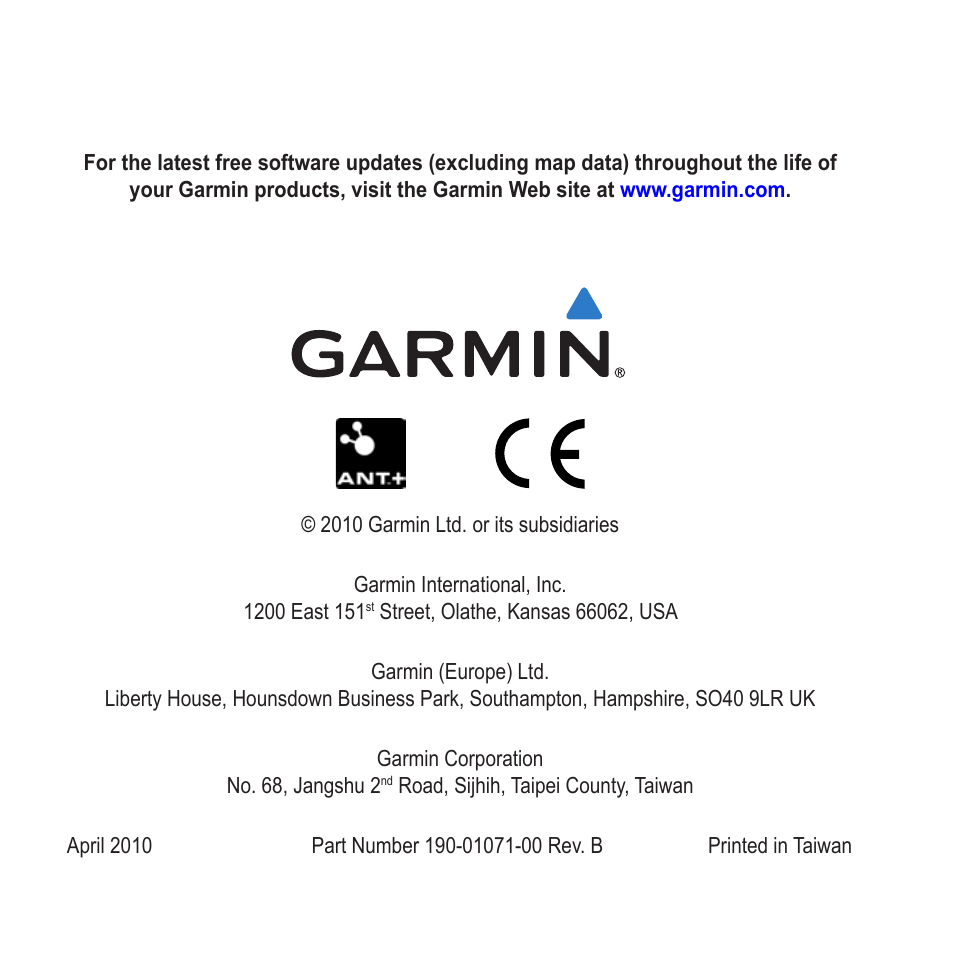 Garmin Edge 500 User Manual | Page 64 / 64