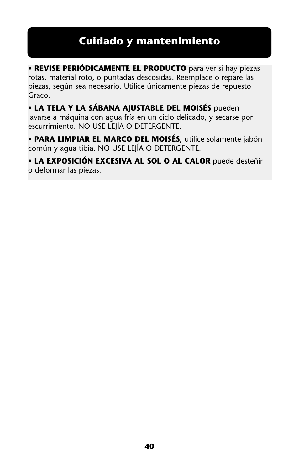 Cuidado y mantenimiento | Graco ISPJ003AB User Manual | Page 40 / 48