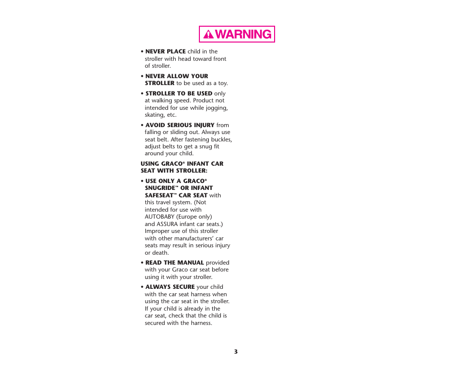 Graco ISPA199AA User Manual | Page 3 / 136