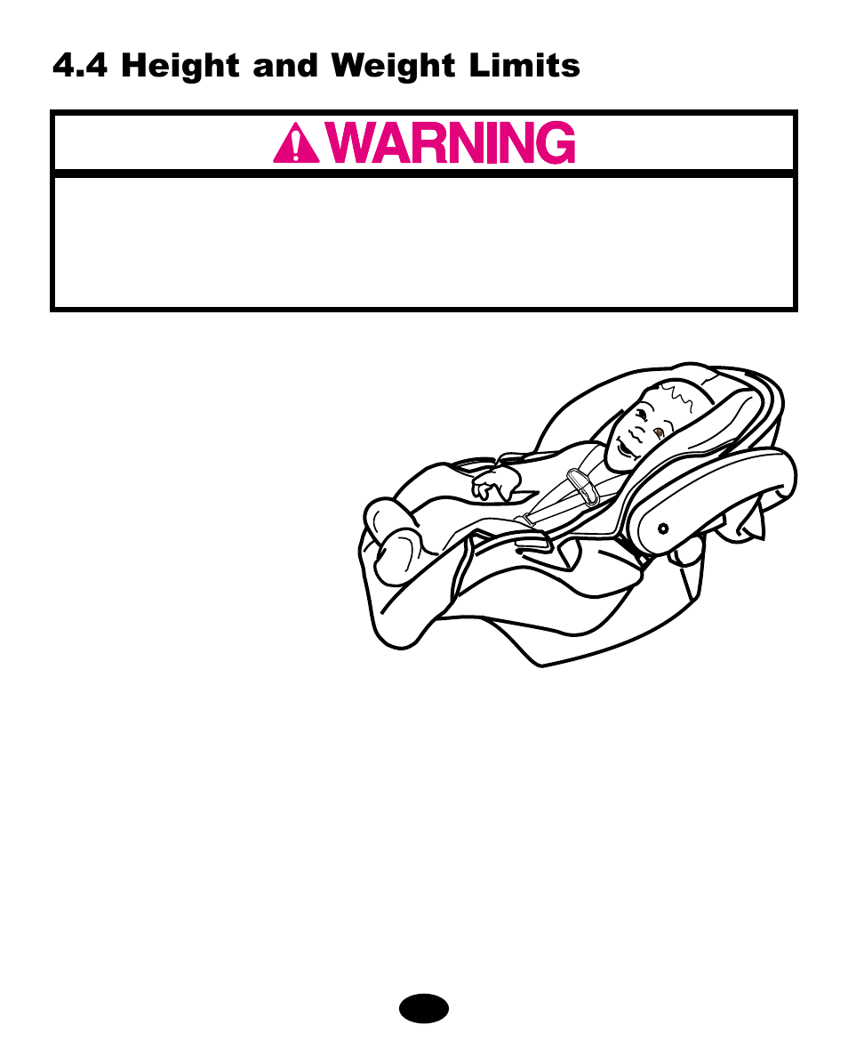4 height and weight limits | Graco ISPC021BC User Manual | Page 20 / 92