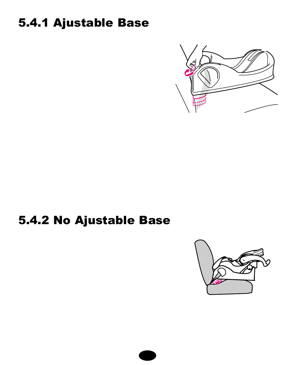 1 ajustable base, 2 no ajustable base | Graco 7427 User Manual | Page 116 / 122