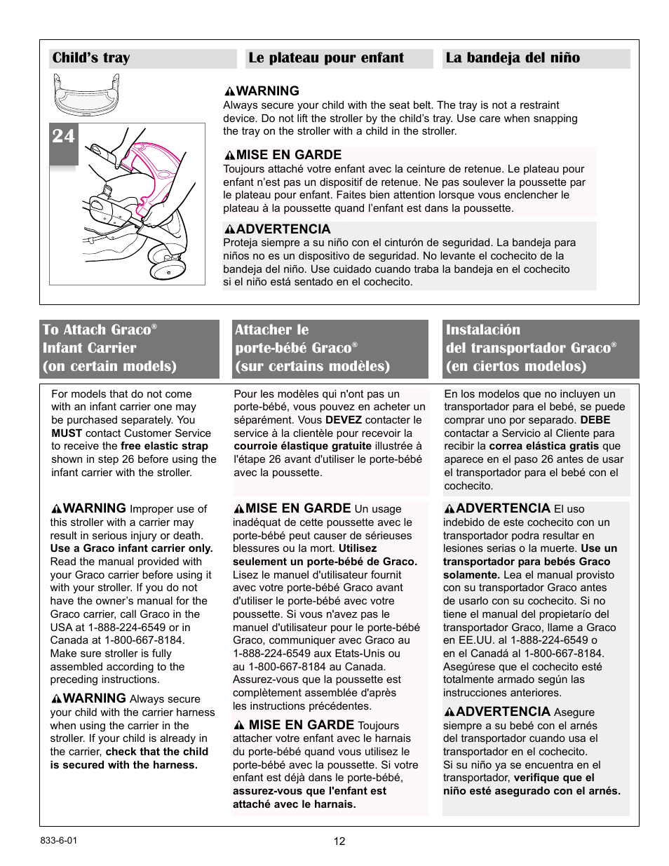 En ciertos modelos) | Graco 7427 User Manual | Page 12 / 122