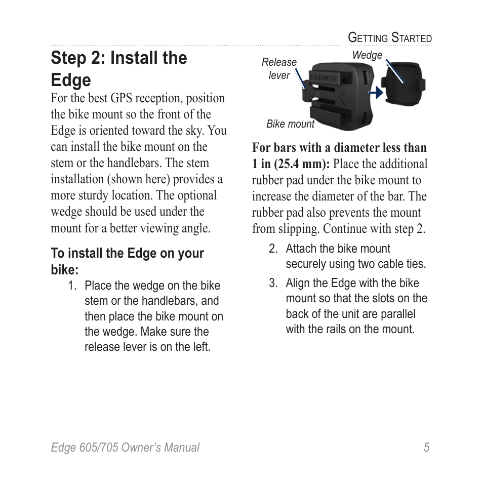 Step 2: install the edge | Graco EDGE 705 User Manual | Page 11 / 80